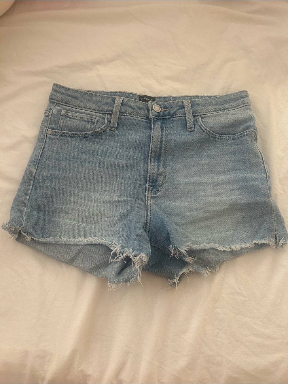 The Impeccable Pig Light Blue Frayed Denim Shorts